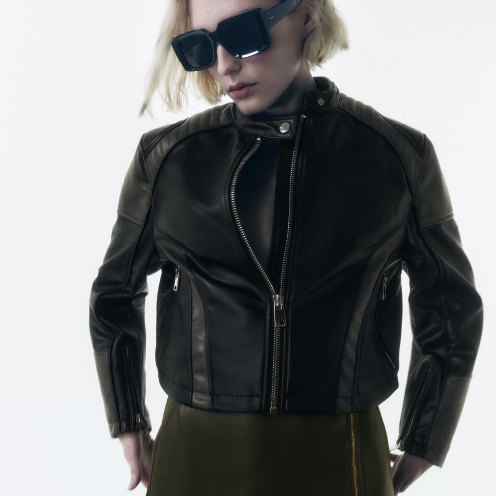 Zara faux leather moto jacket